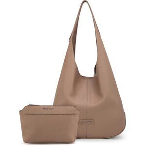 Women Elegance Khaki Imported Vegan Leather Soft Foldable Shoulder Slouchy Bag